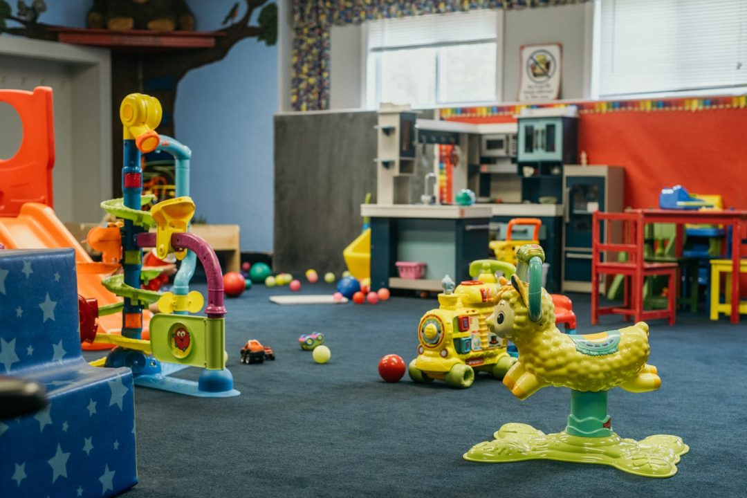 Children using indoor play equipment at Griffin Recreation Center.