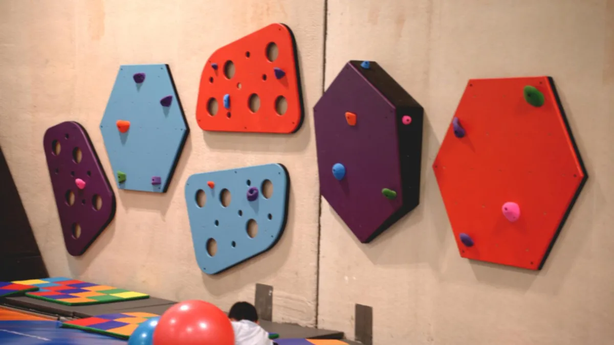 Indoor climbing wall inside Wisco Kidz Place