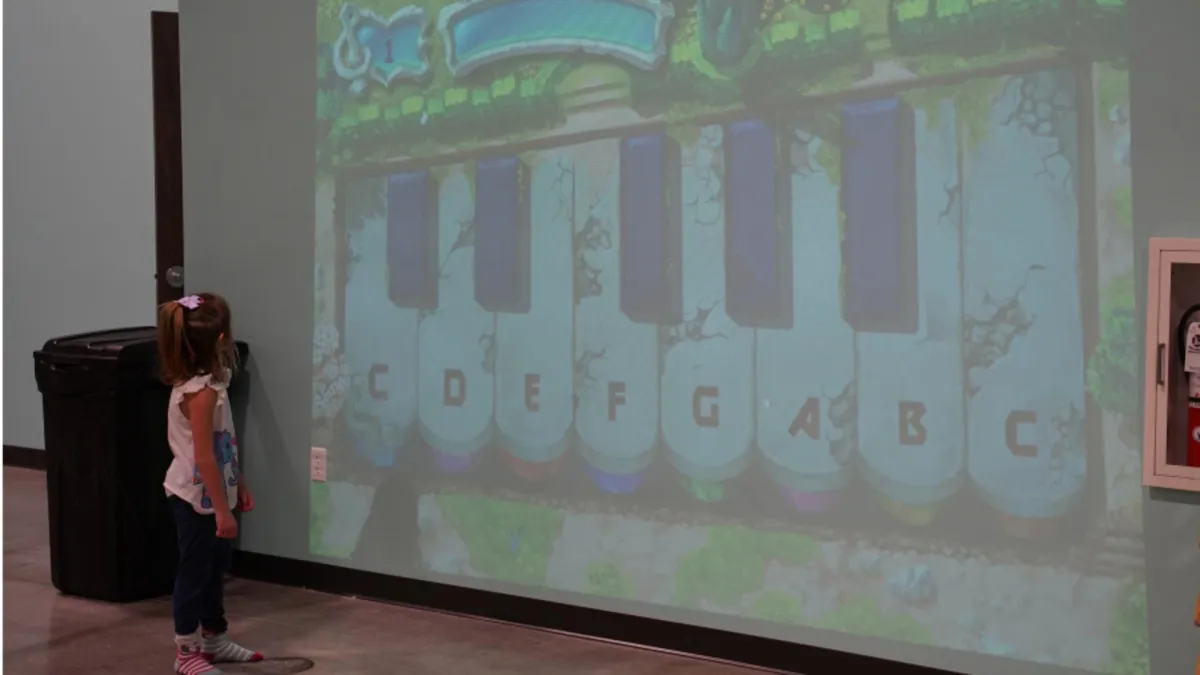 Interactive projection play wall at Wisco Kidz Place