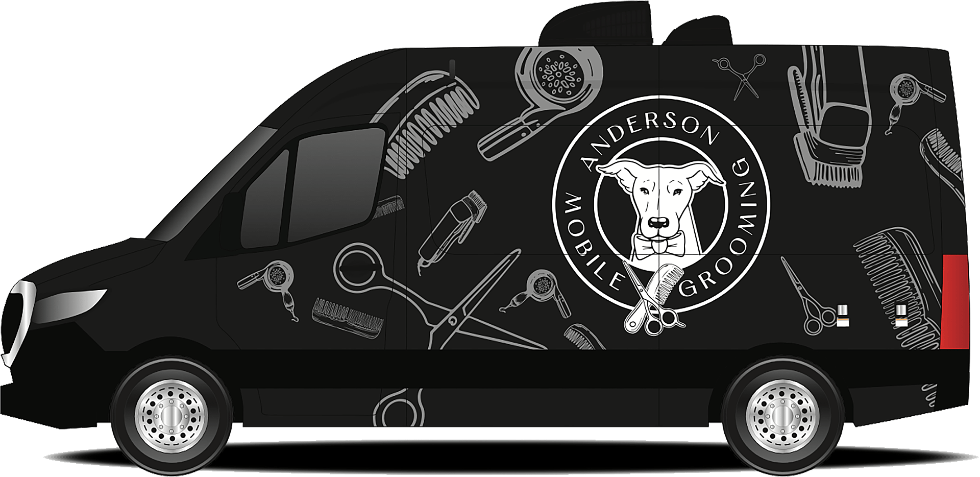 Black Anderson Mobile Grooming van