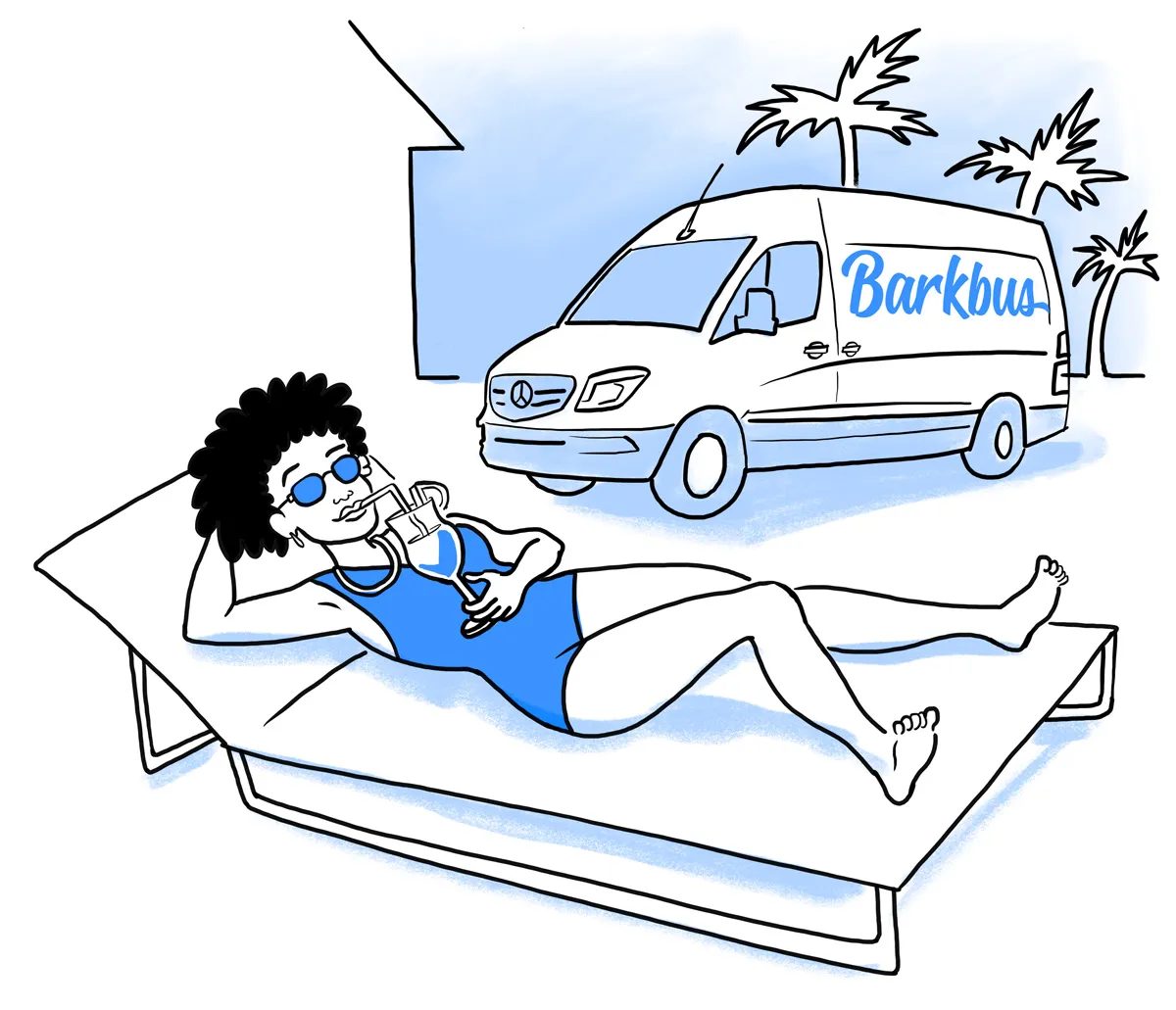 Customer with Barkbus grooming van