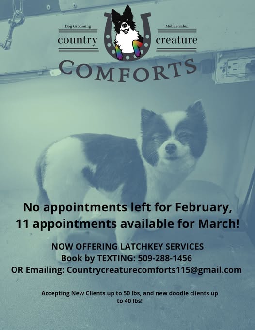 Country Creature Comforts booking availability graphic