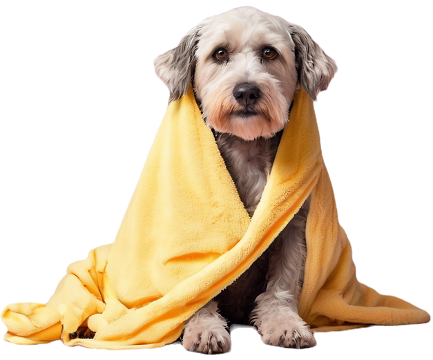 Freshly groomed dog on Dogs in the Driveway homepage