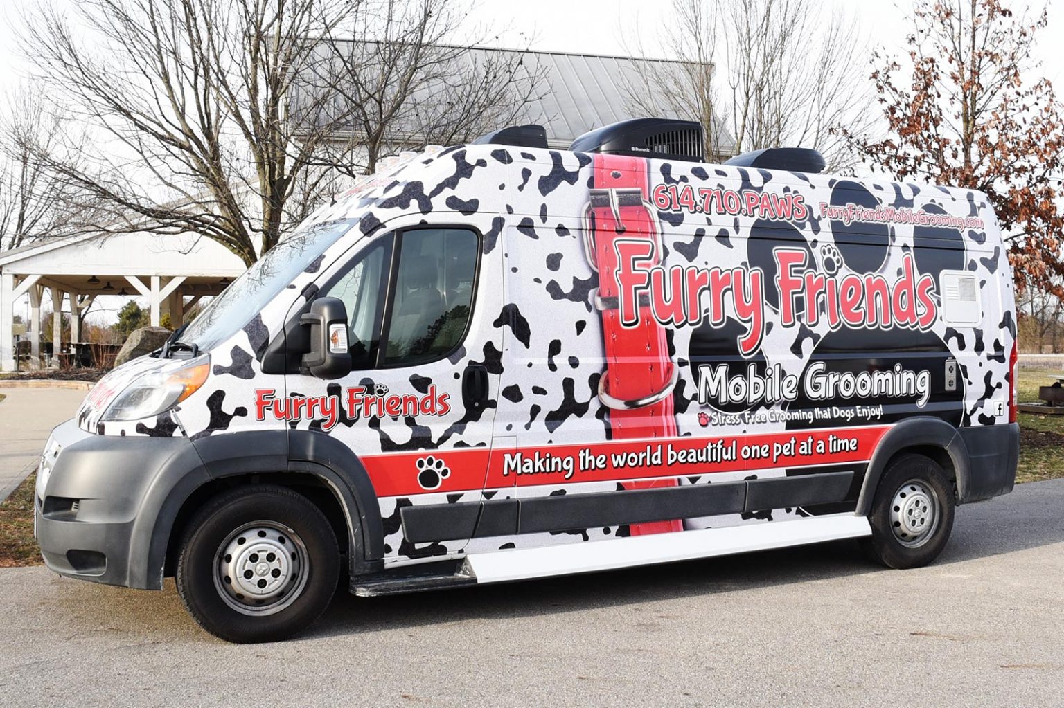 Inside the Furry Friends Mobile Grooming van
