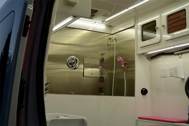 Inside the Groom N Dogs mobile salon