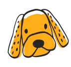 Dog with Lucky Dog Mobile Groomers branding