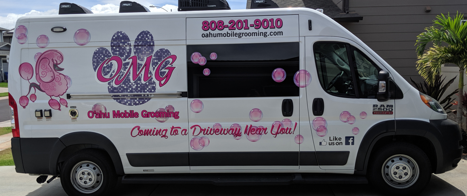 Oahu Mobile Grooming van exterior