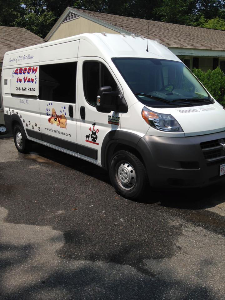 TLC Pet Haven mobile grooming van exterior