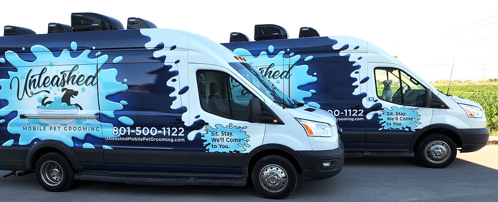 Unleashed Mobile Pet Grooming vans