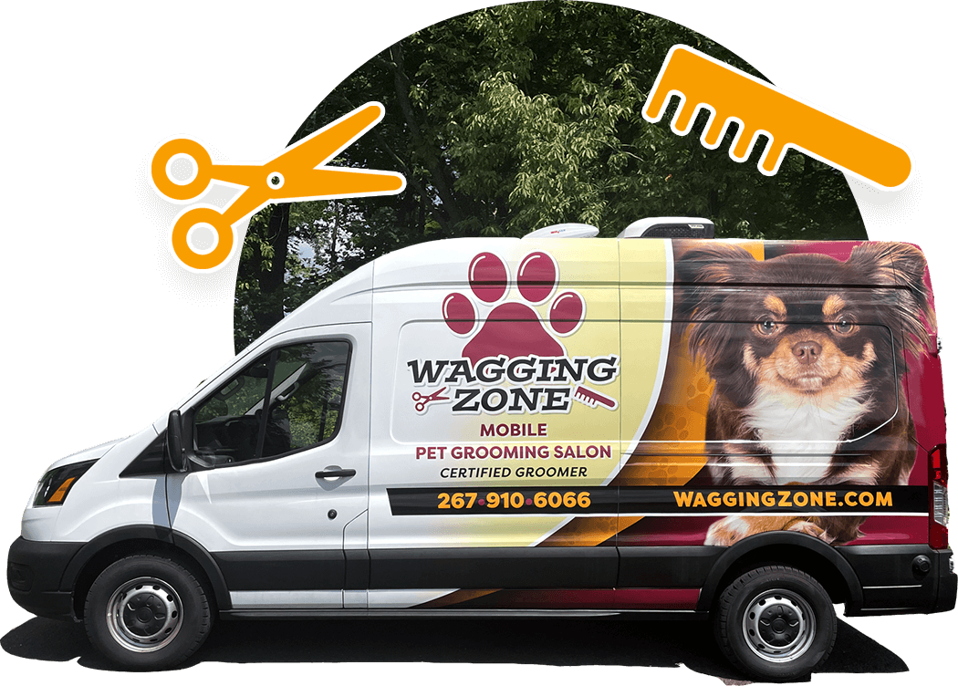 Wagging Zone mobile grooming branding image
