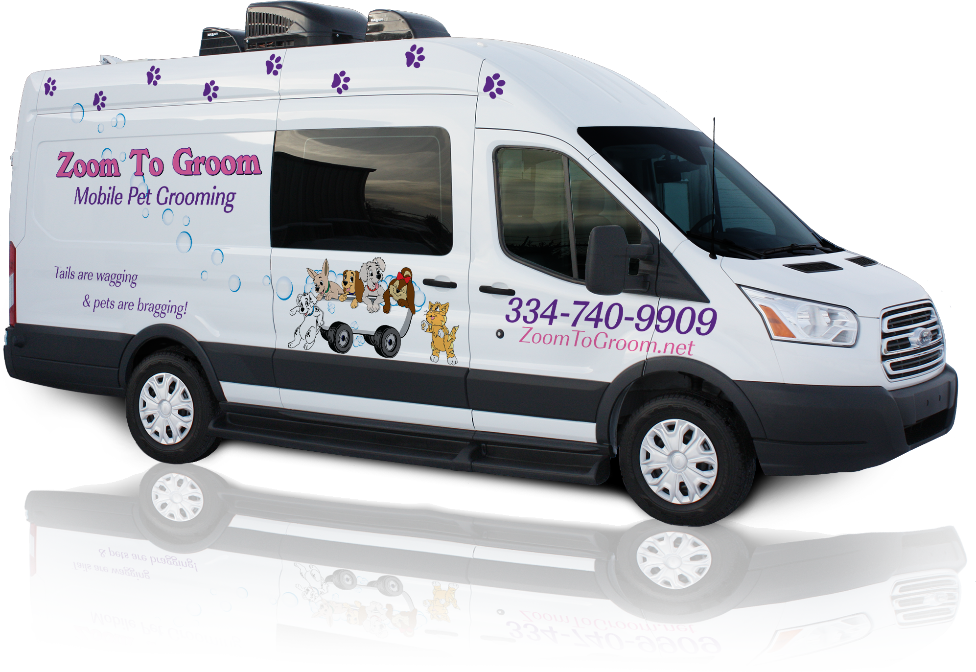 Zoom to Groom mobile grooming trailer or van setup