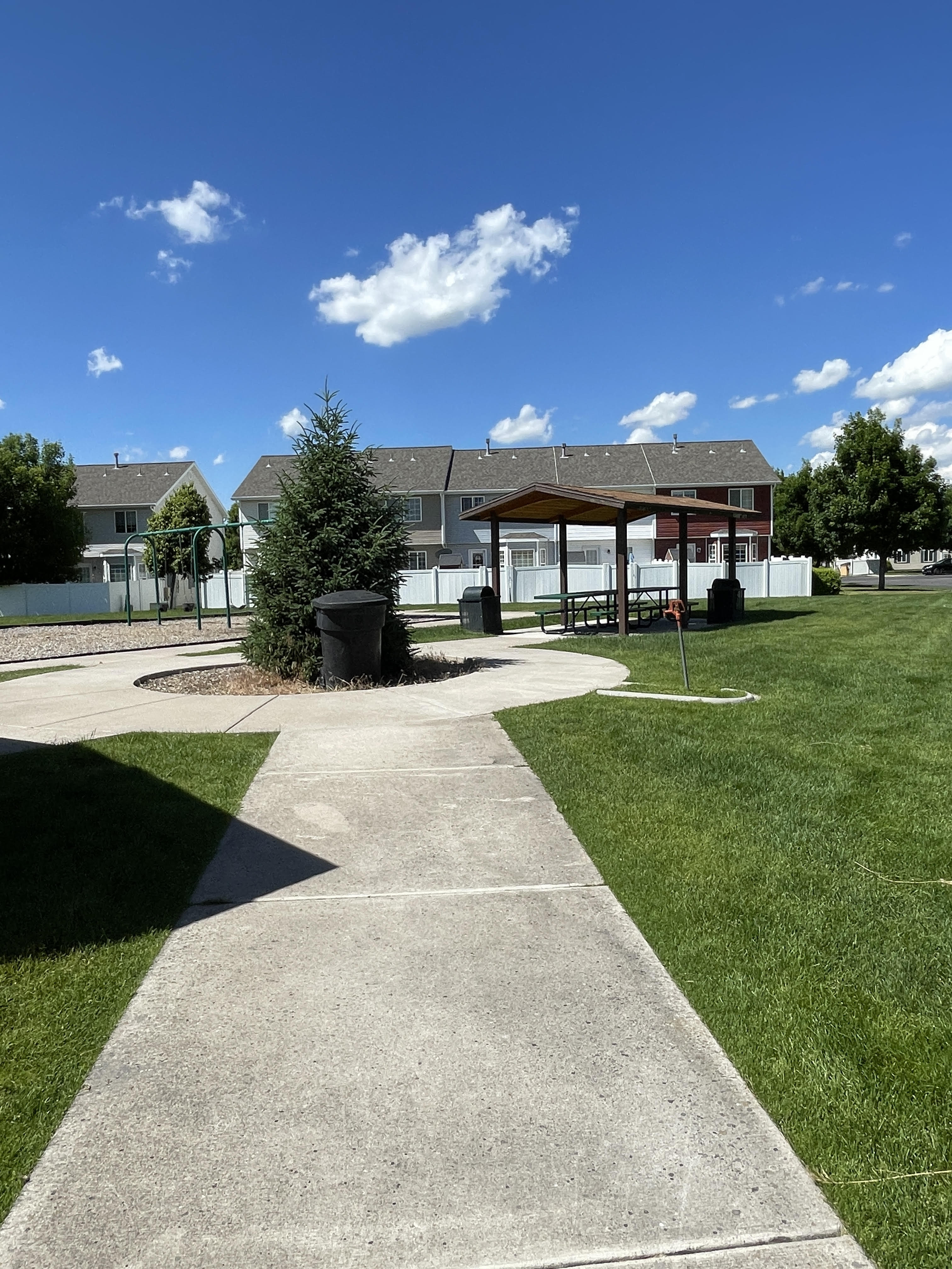 Pavilion and picnic area at Alma Leonhardt Park.