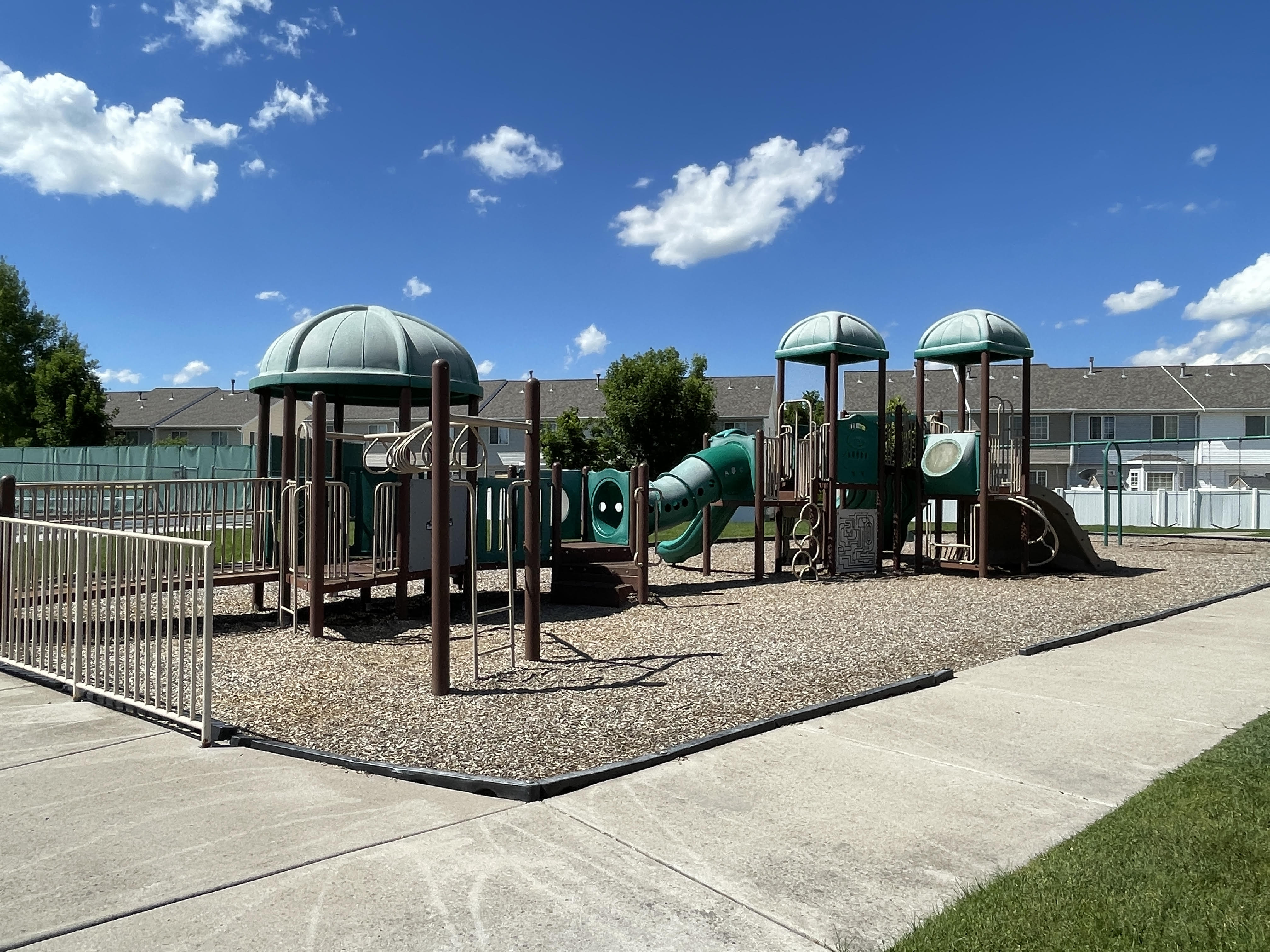 Playground equipment at Alma Leonhardt Park.
