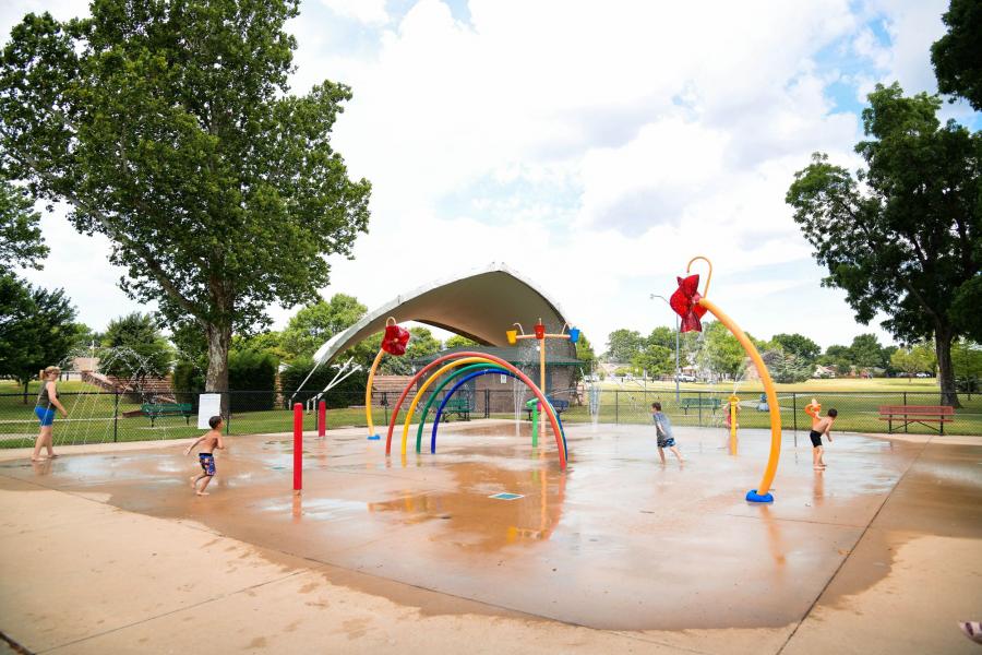 Splash play area at Andrews Park in Norman.