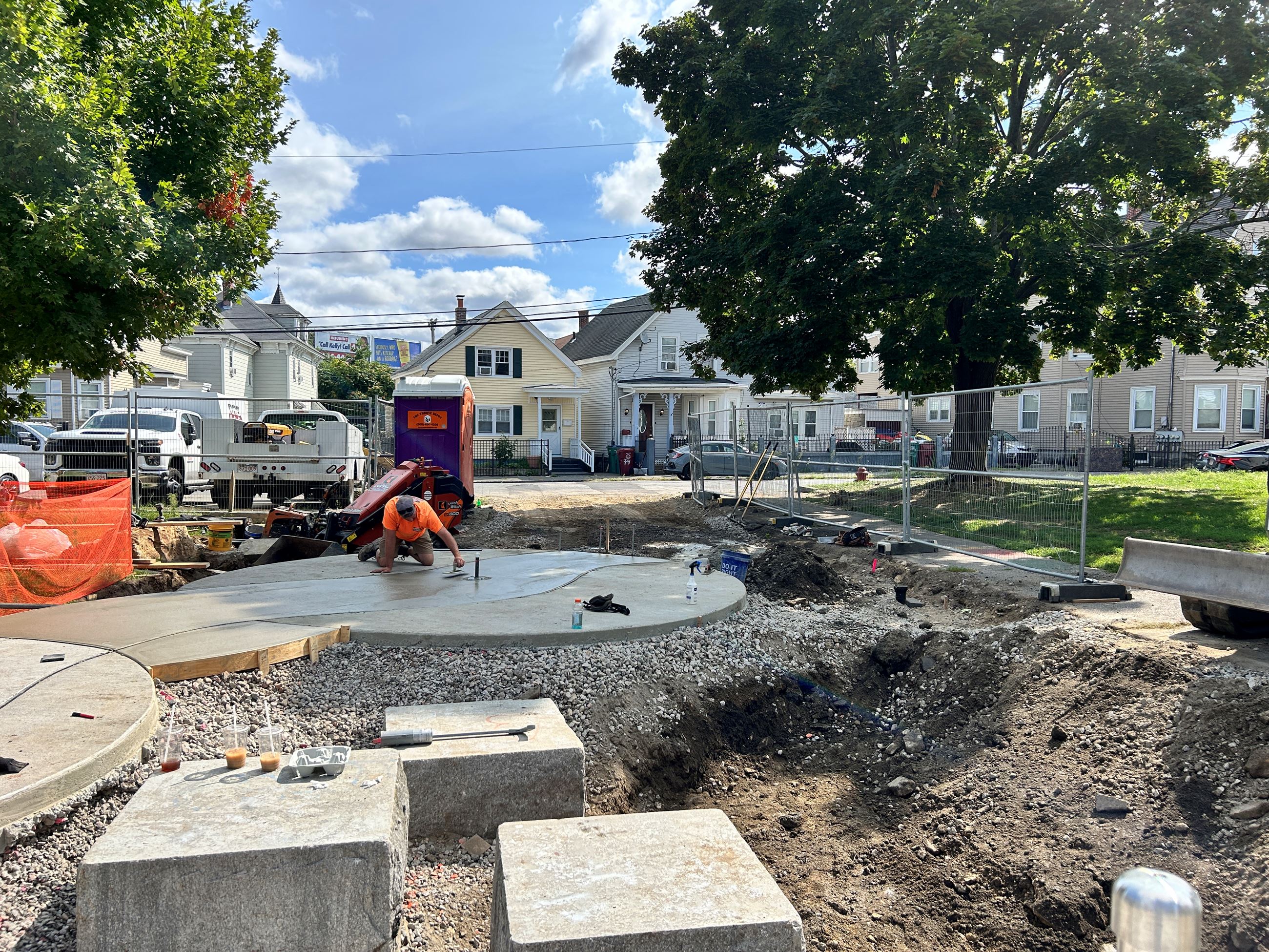 Armory Park Splash Pad under construction.