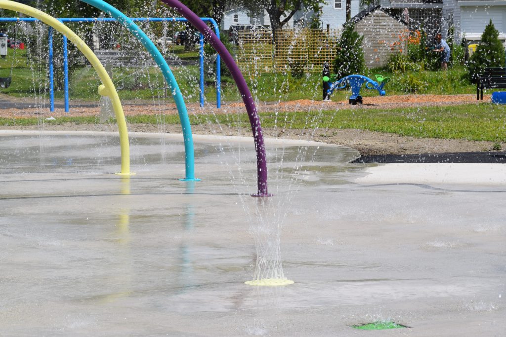 Splash features at BangorHousing Splash Pad.