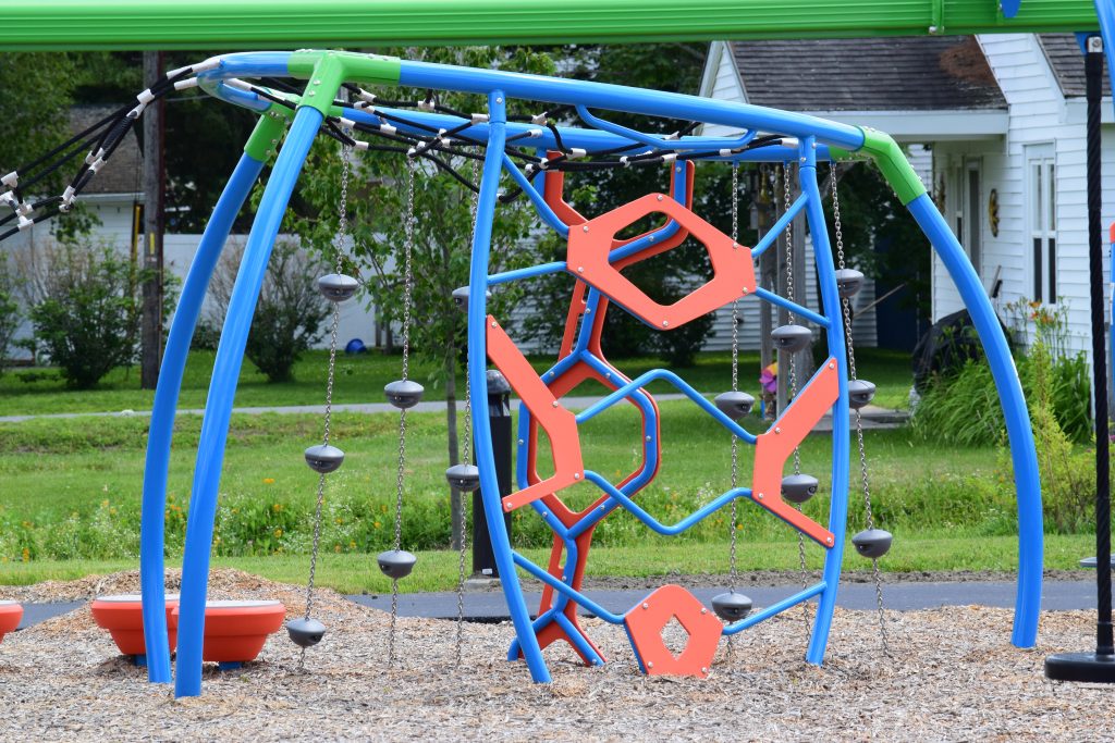 Play area and splash zone environment at BangorHousing Splash Pad.