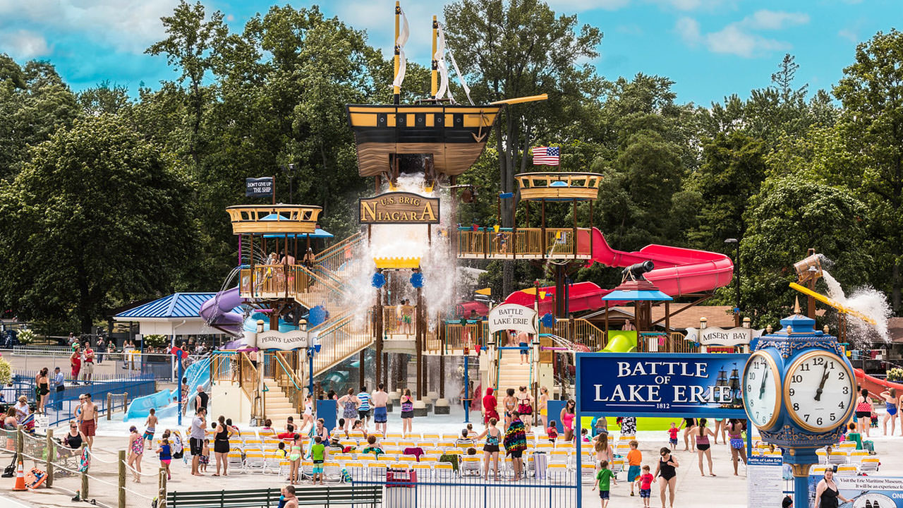 Wide view of Battle of Lake Erie at Waldameer Water World.