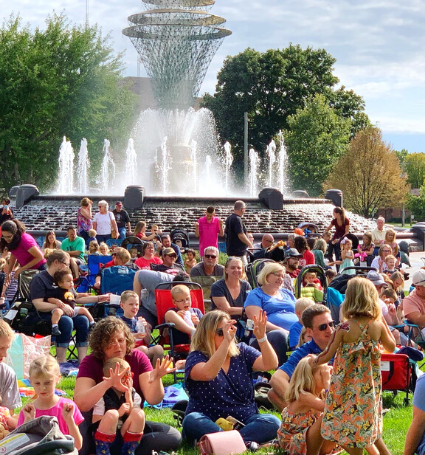 Event activity at Bayliss Park in downtown Council Bluffs.