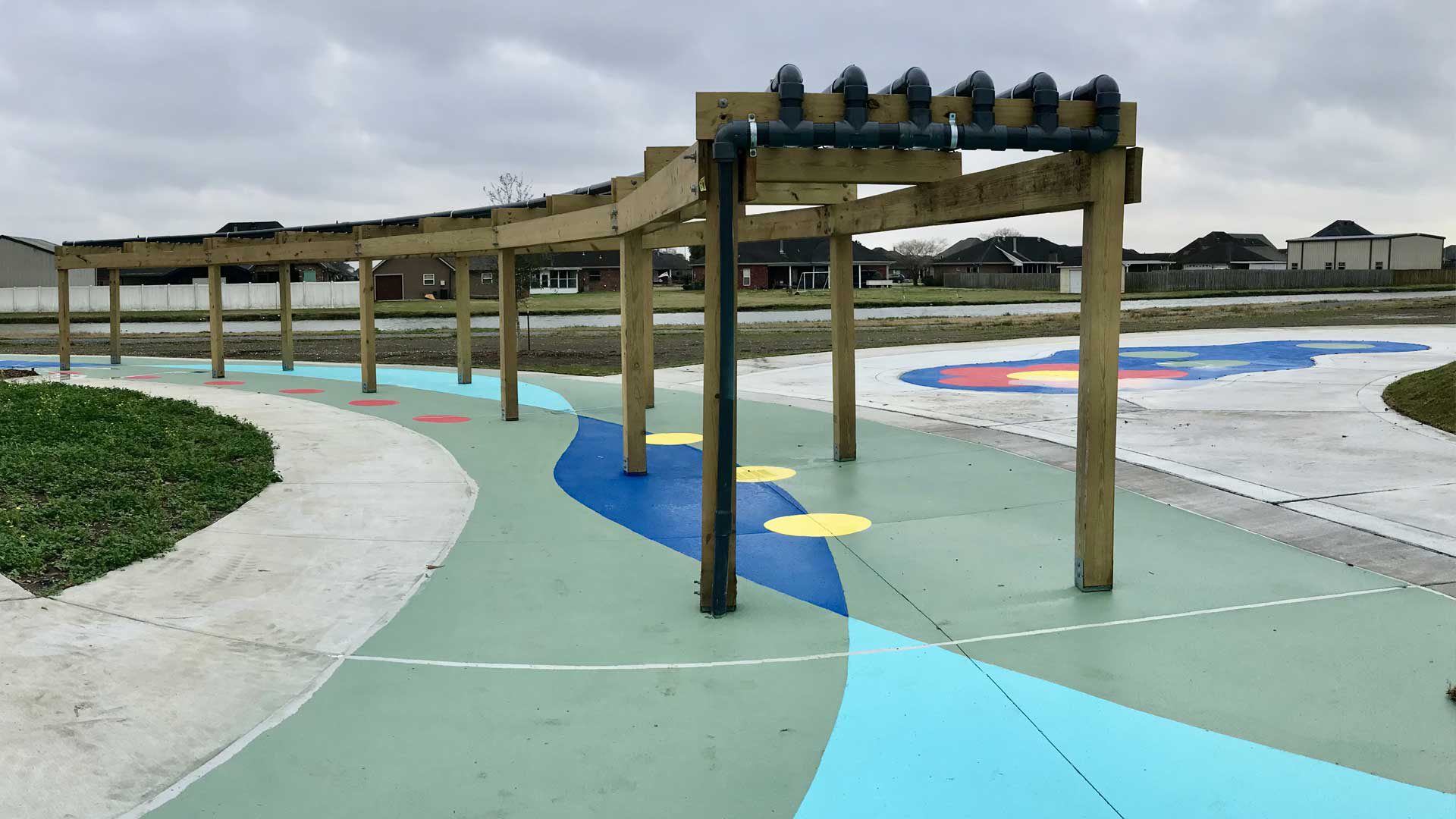 Another official photo of Bayou Country Sports Park splash pad.