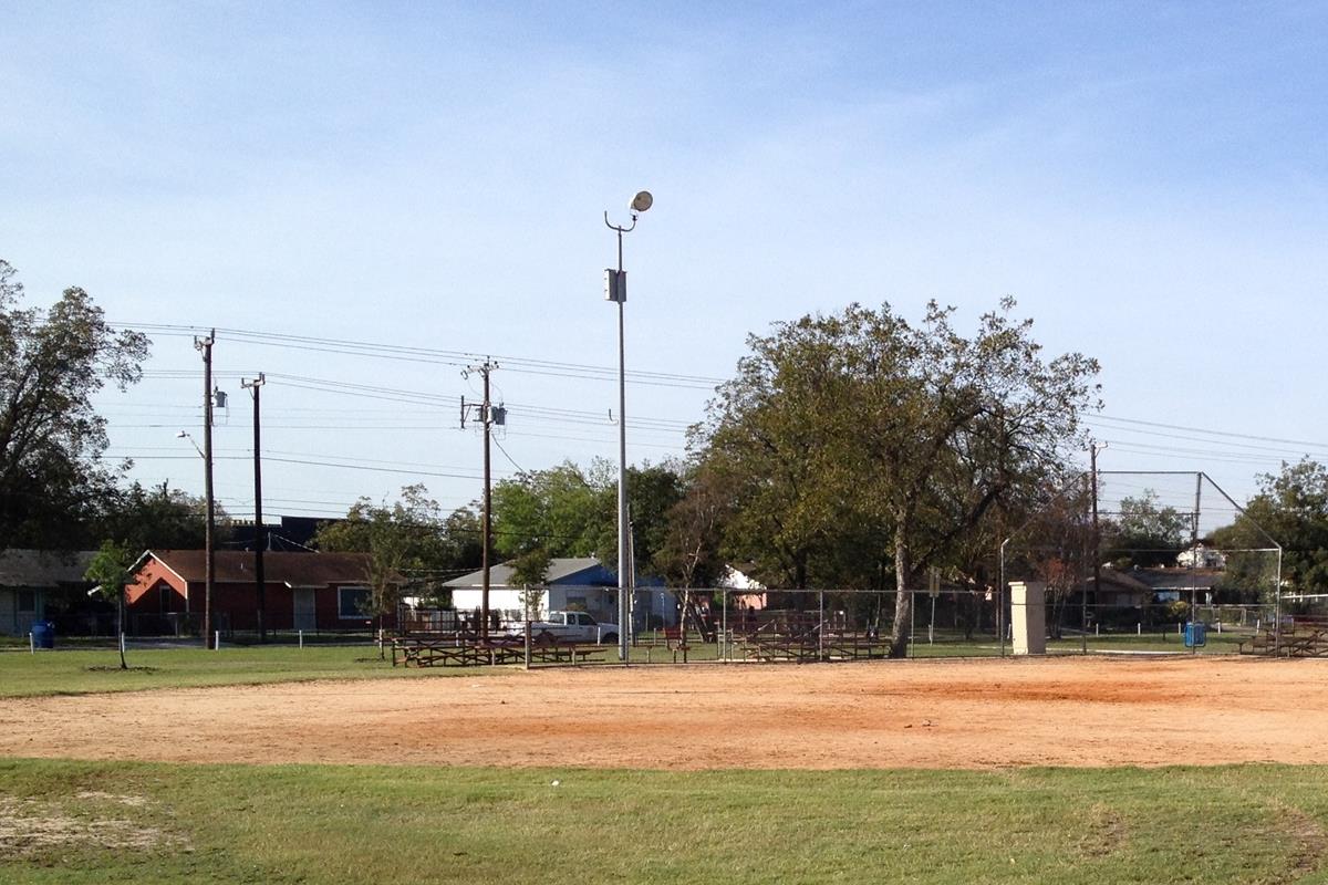 Softball field and open park space at Benavides Park.