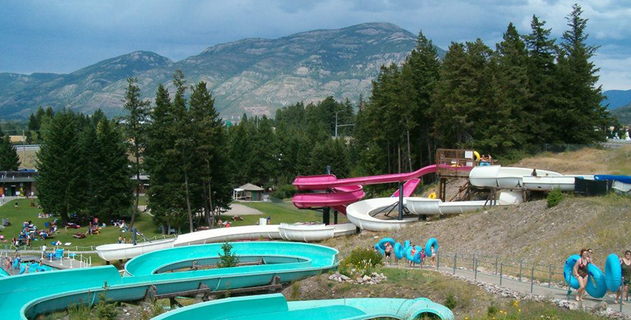 Official Big Sky Waterpark banner showing park environment.