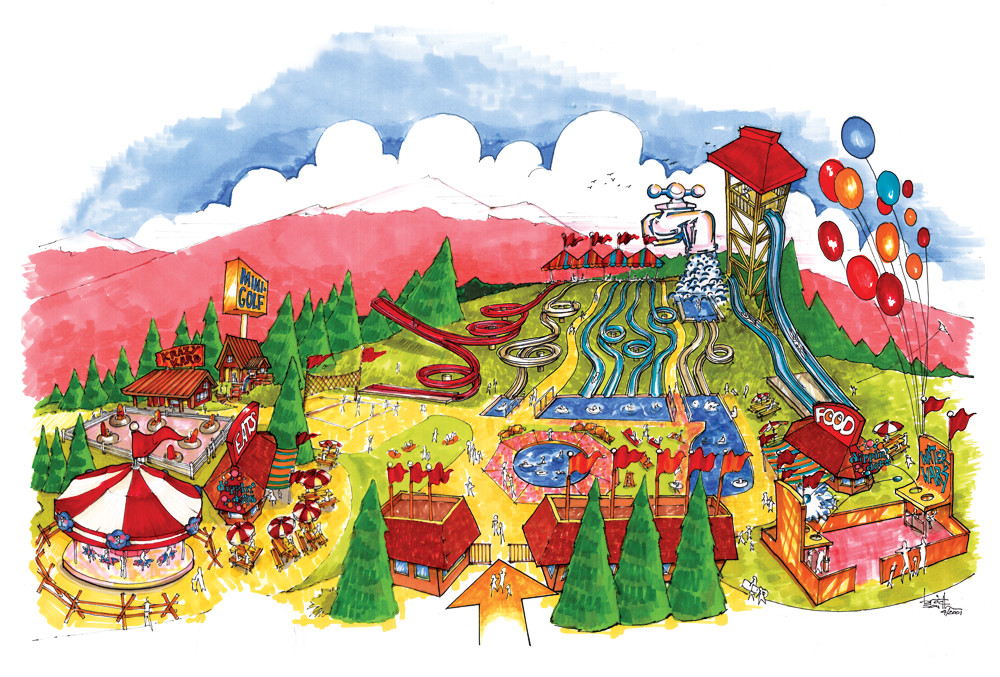 Big Sky Waterpark attraction map.