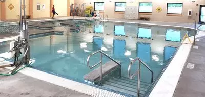 Wellness pool and lazy river at Bill Heddles Recreation Center.