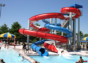 Boro Beach outdoor pool and splash area.