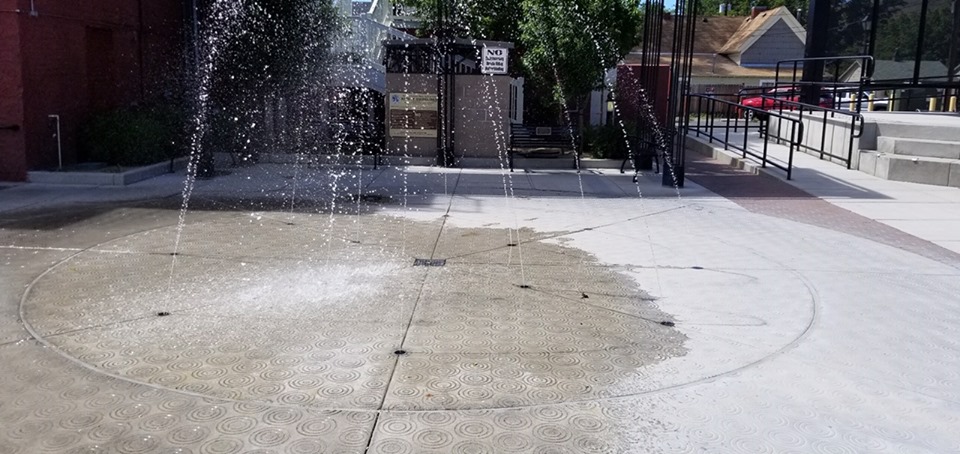 Downtown Carson City splash pad at McFadden Plaza.