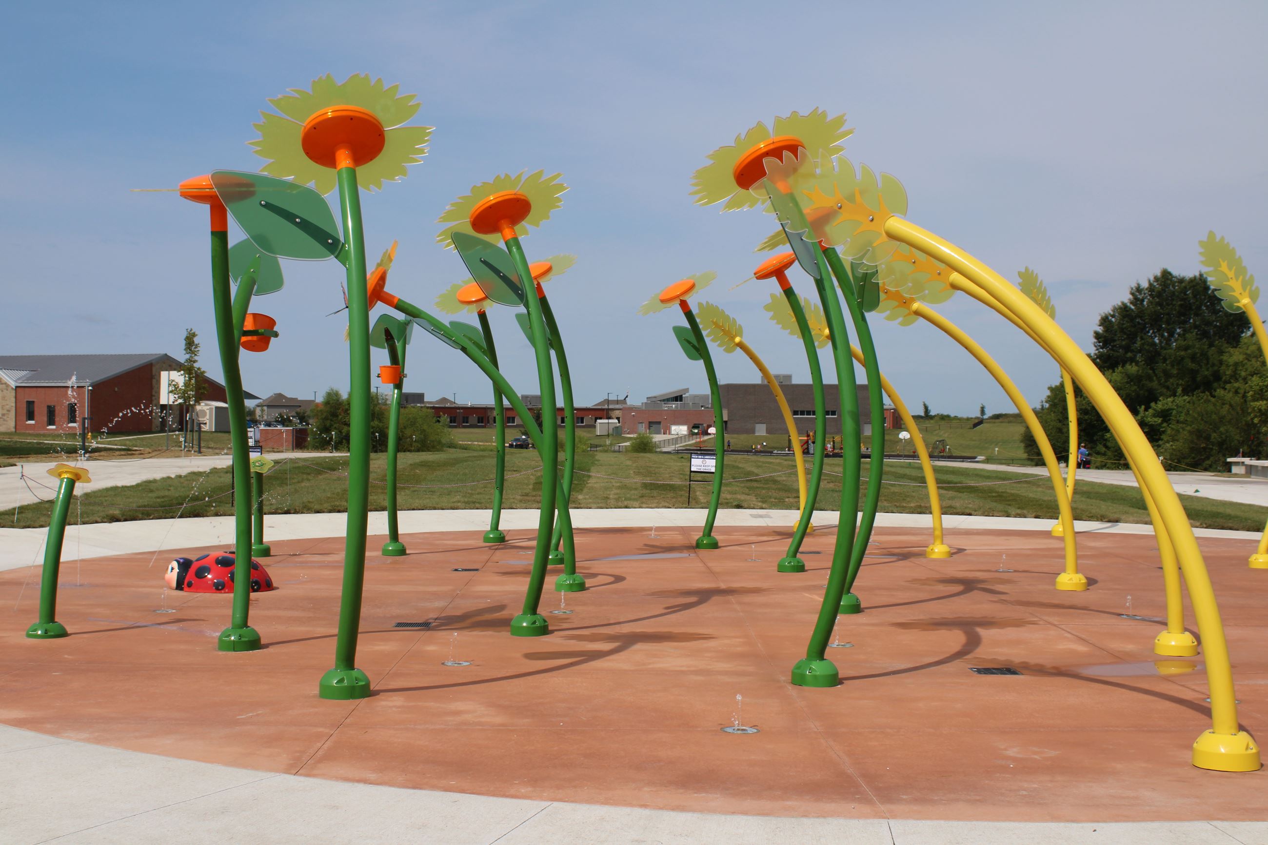 Spray features at Basehor Civic Campus Splash Pad.