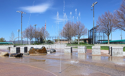 Additional view of spray features at Clement Park.