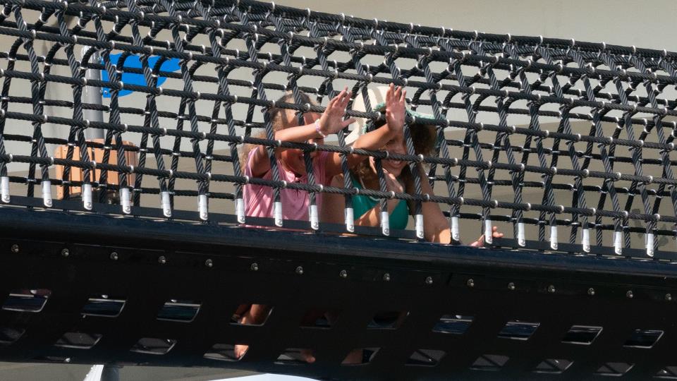 Playground next to the splash pad at Coachman Park.
