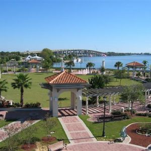 Children's splash fountain at Cocoa Riverfront Park.