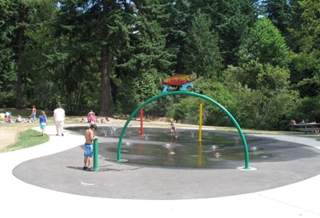 Spray park at Cornwall Memorial Park.