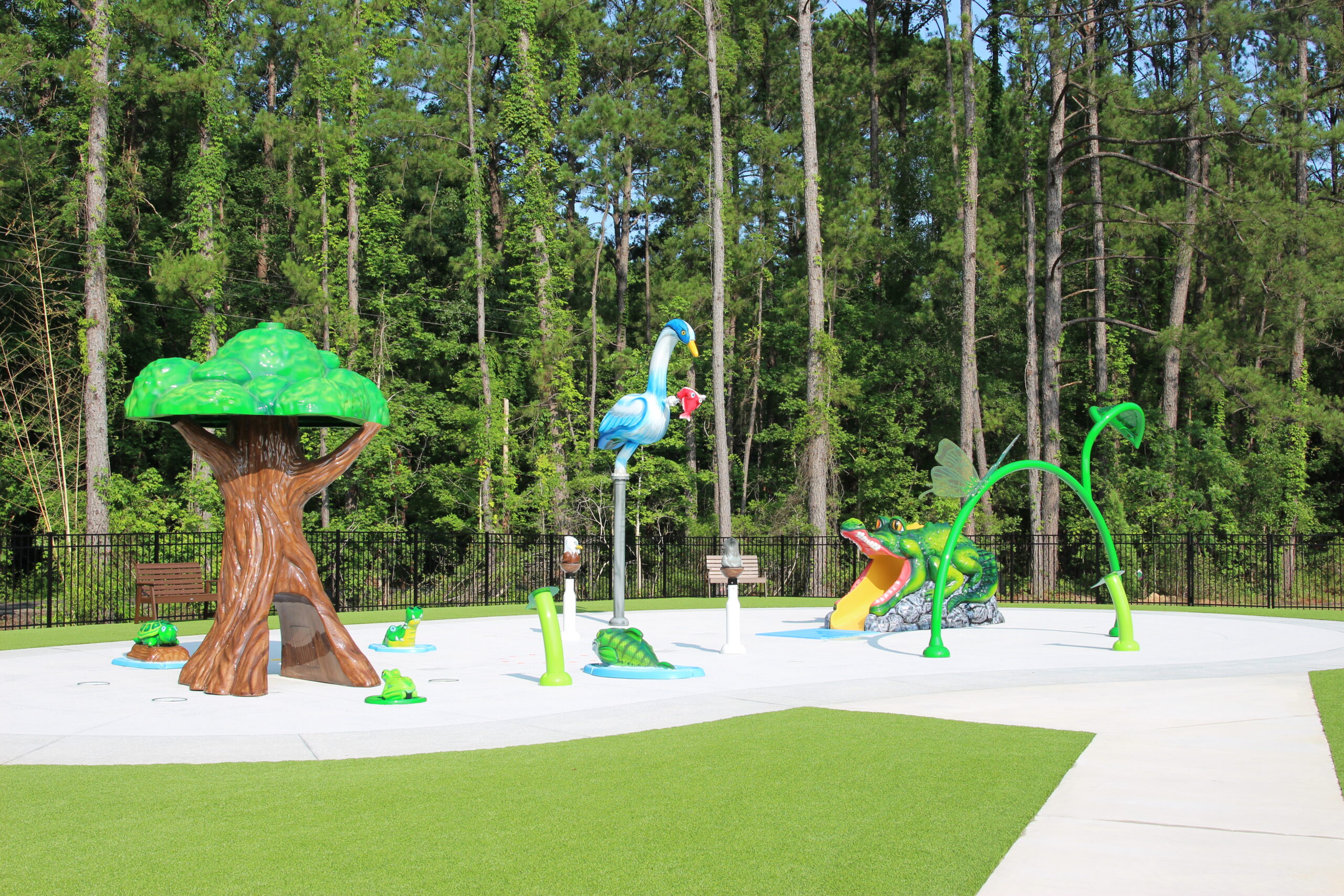Wide view of Cypress Gardens Splash Pad.