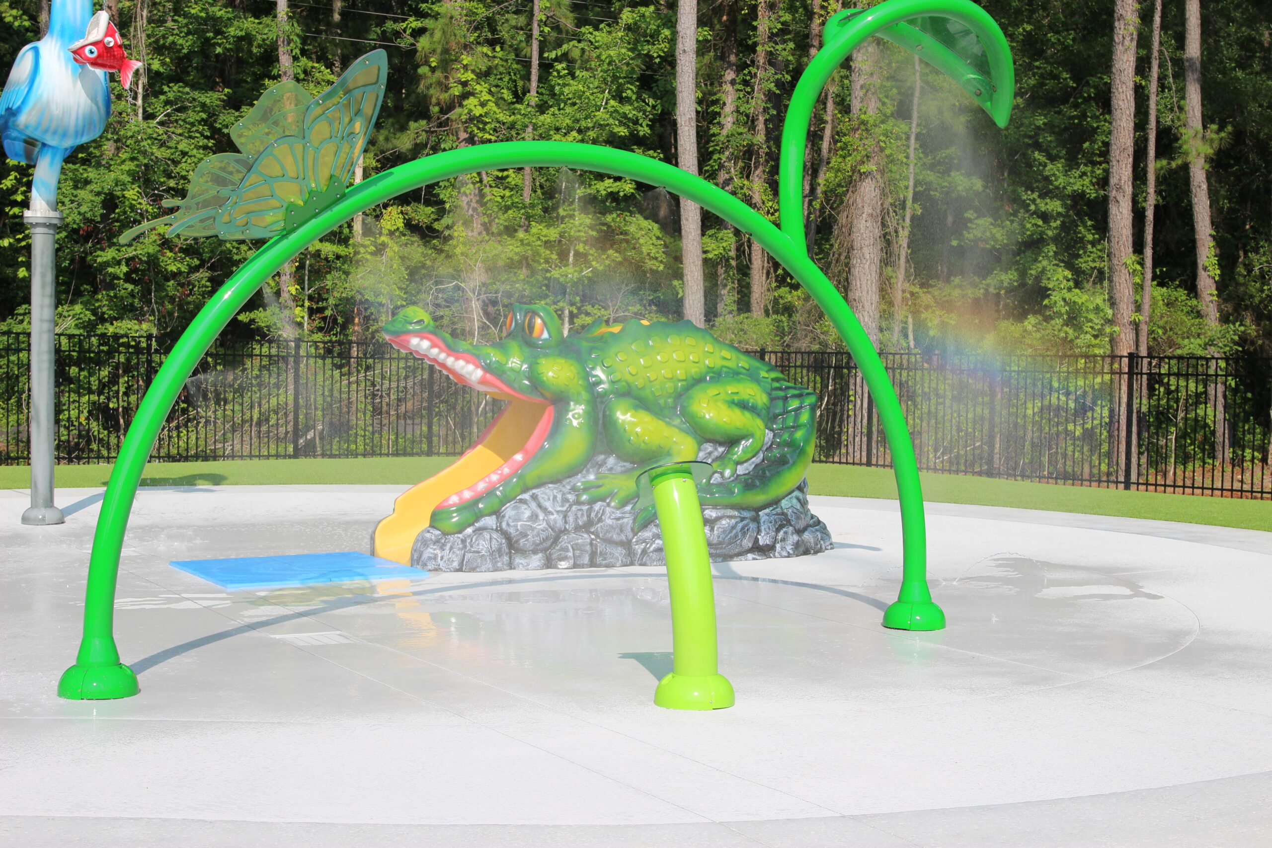 Splash features including tipping elements at Cypress Gardens.