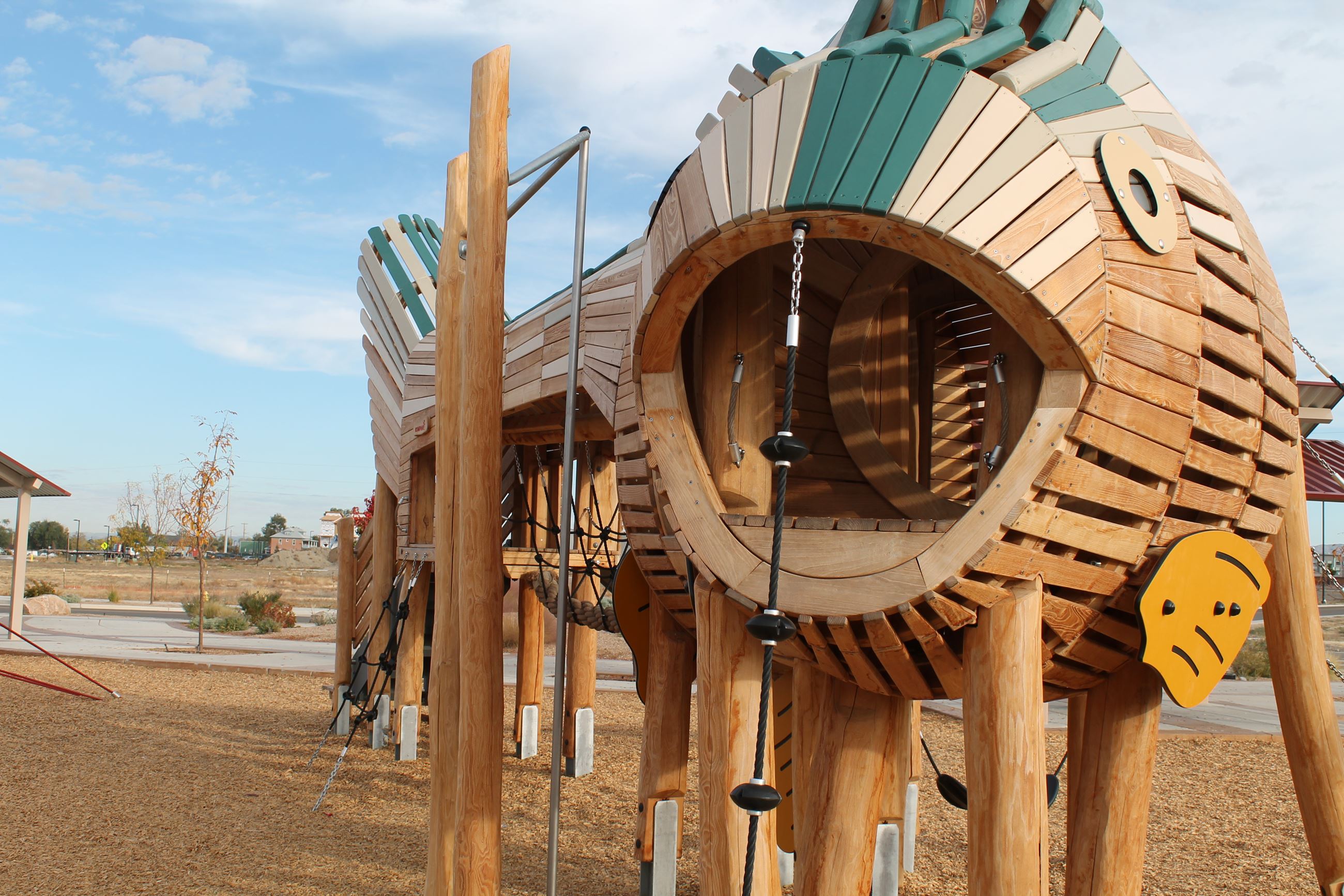Playground beside the splash park at Dos Rios.