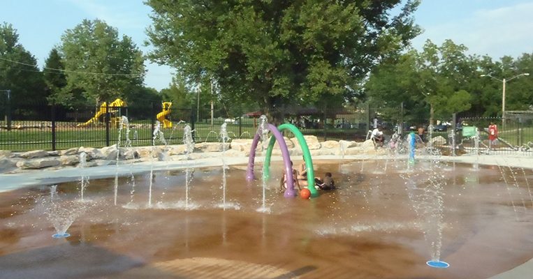 Douglass Spraygrounds water-play area.
