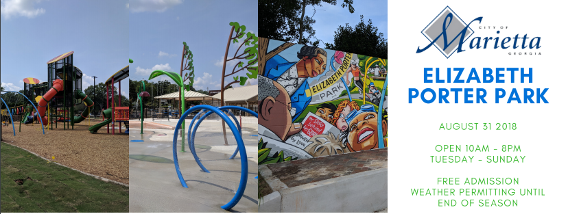 Wide banner view of Elizabeth Porter Sprayground.