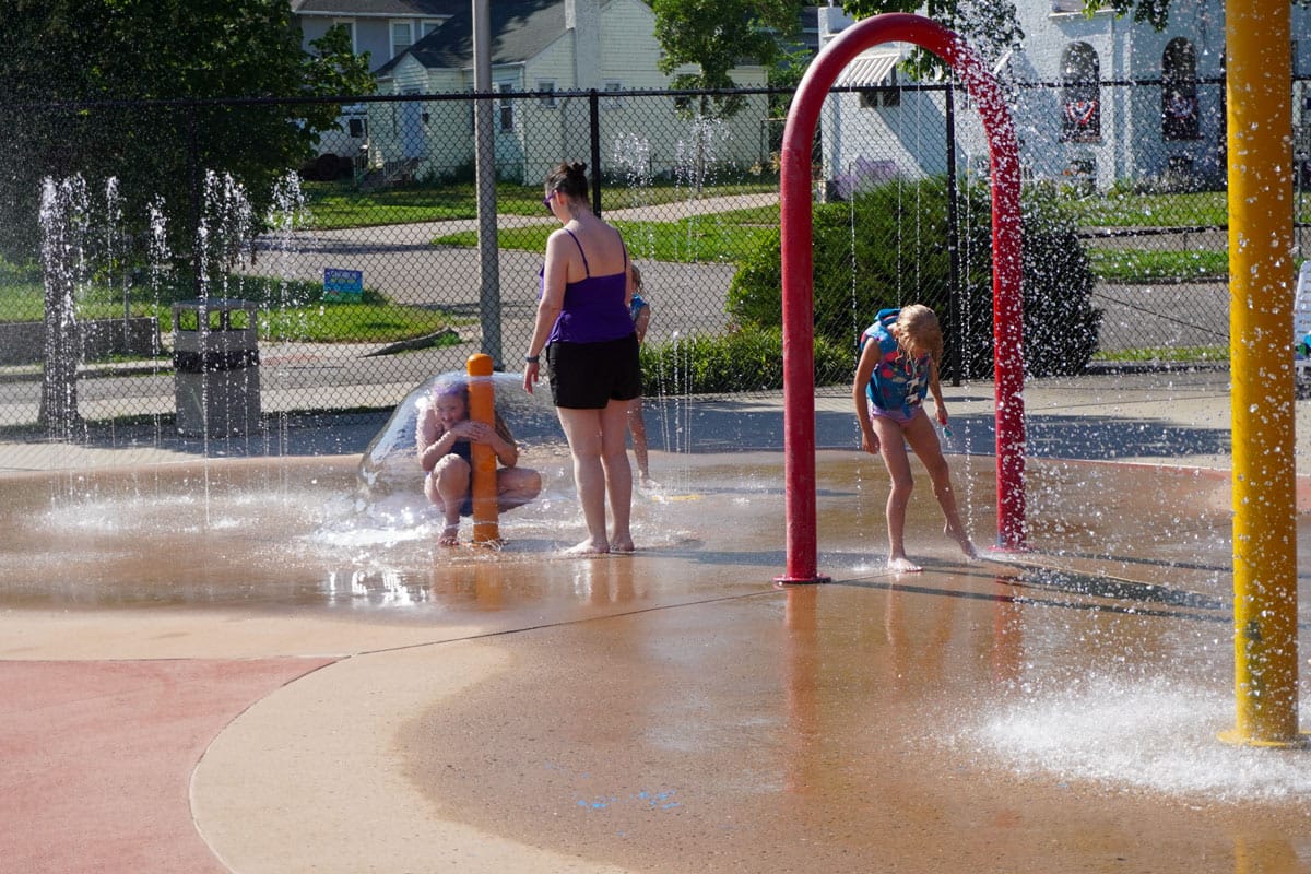 Splash pad area at Elks Aquatic Center.
