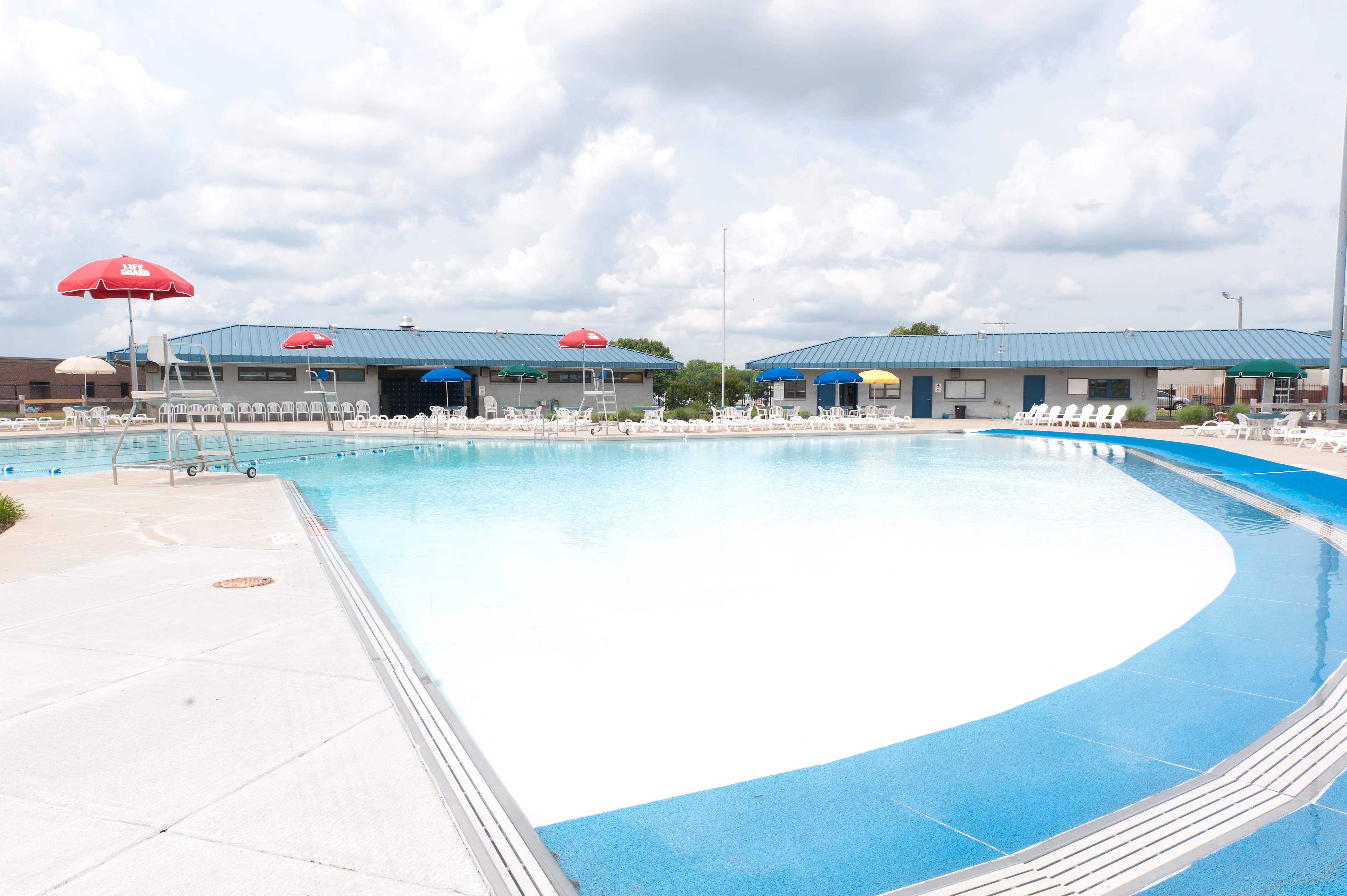 Family Aquatic Center exterior and pool area in Siloam Springs.