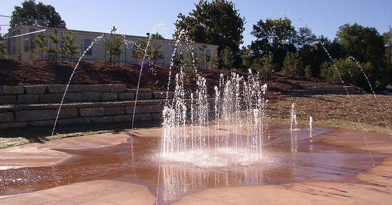 Water jets at Flat Branch Spraygrounds.