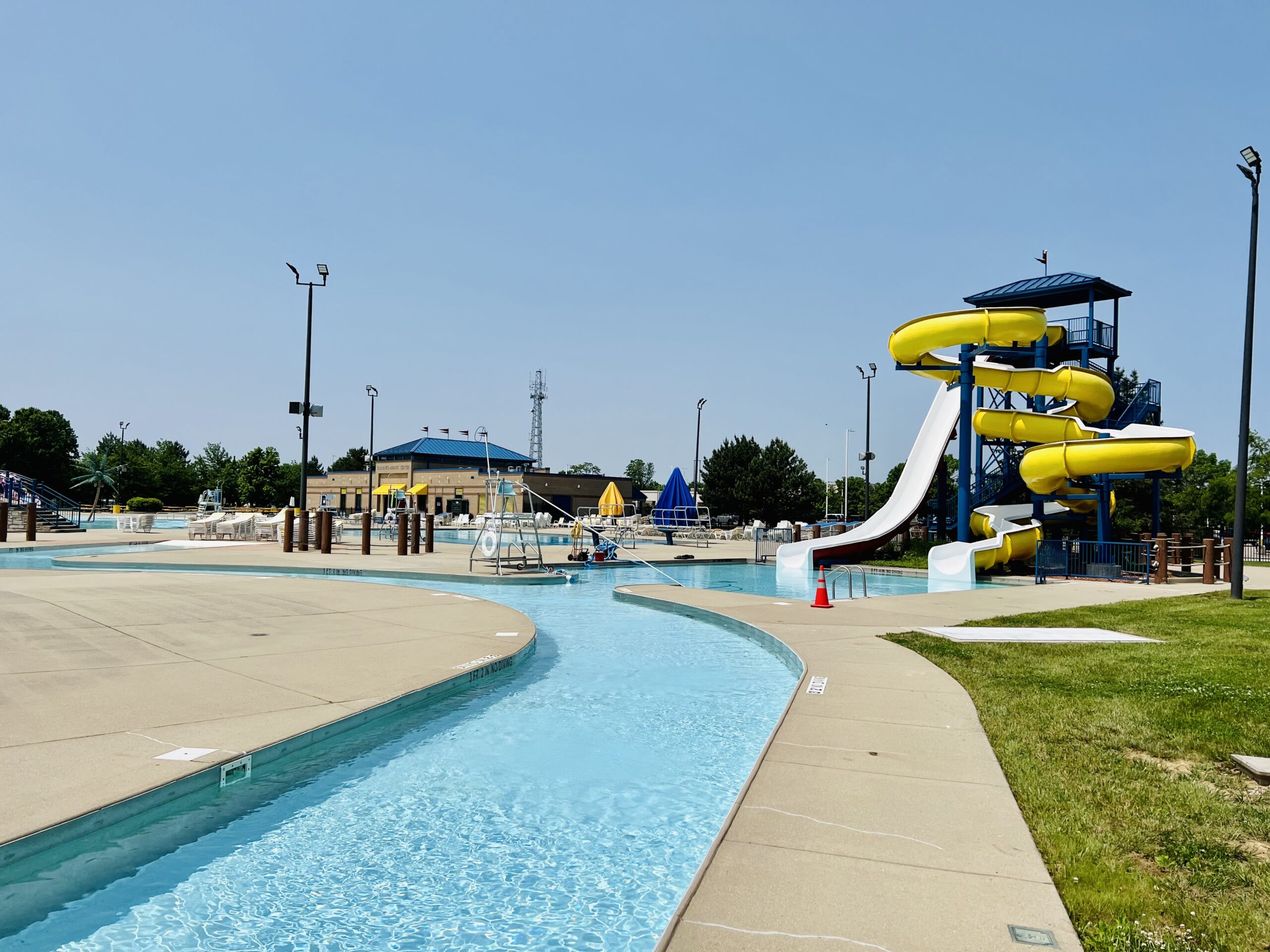 Large slide tower at Florence Family Aquatic Center.
