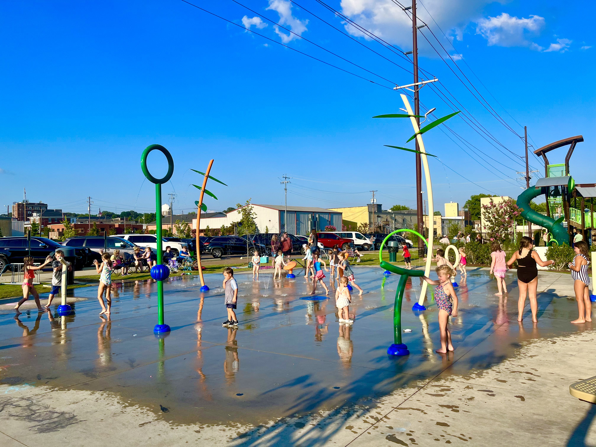 Additional view of Forked Deer River Park splash pad.