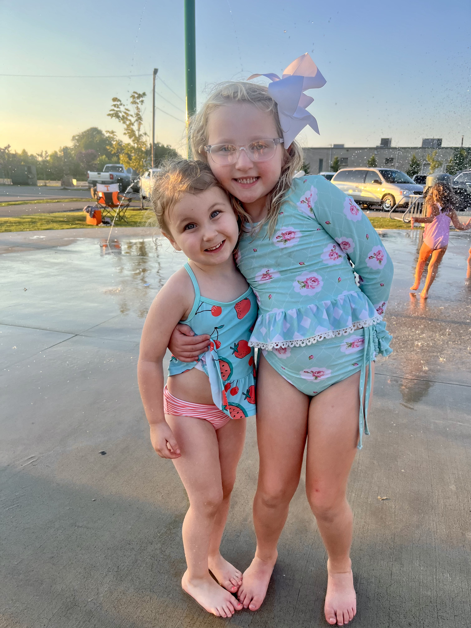 Water-play feature view at Forked Deer River Park.
