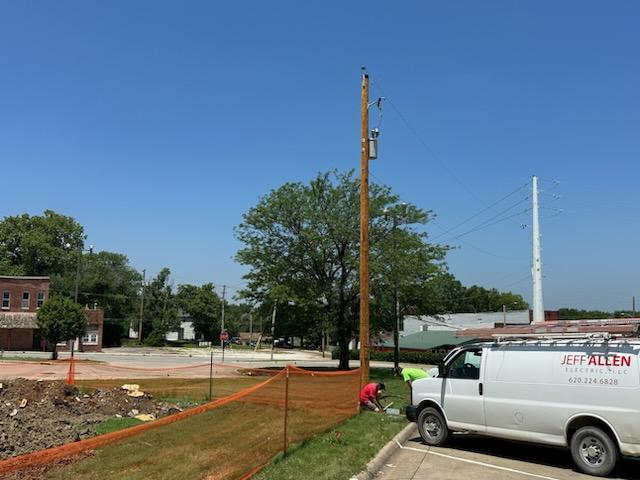 Construction progress at Fort Scott splash pad site.