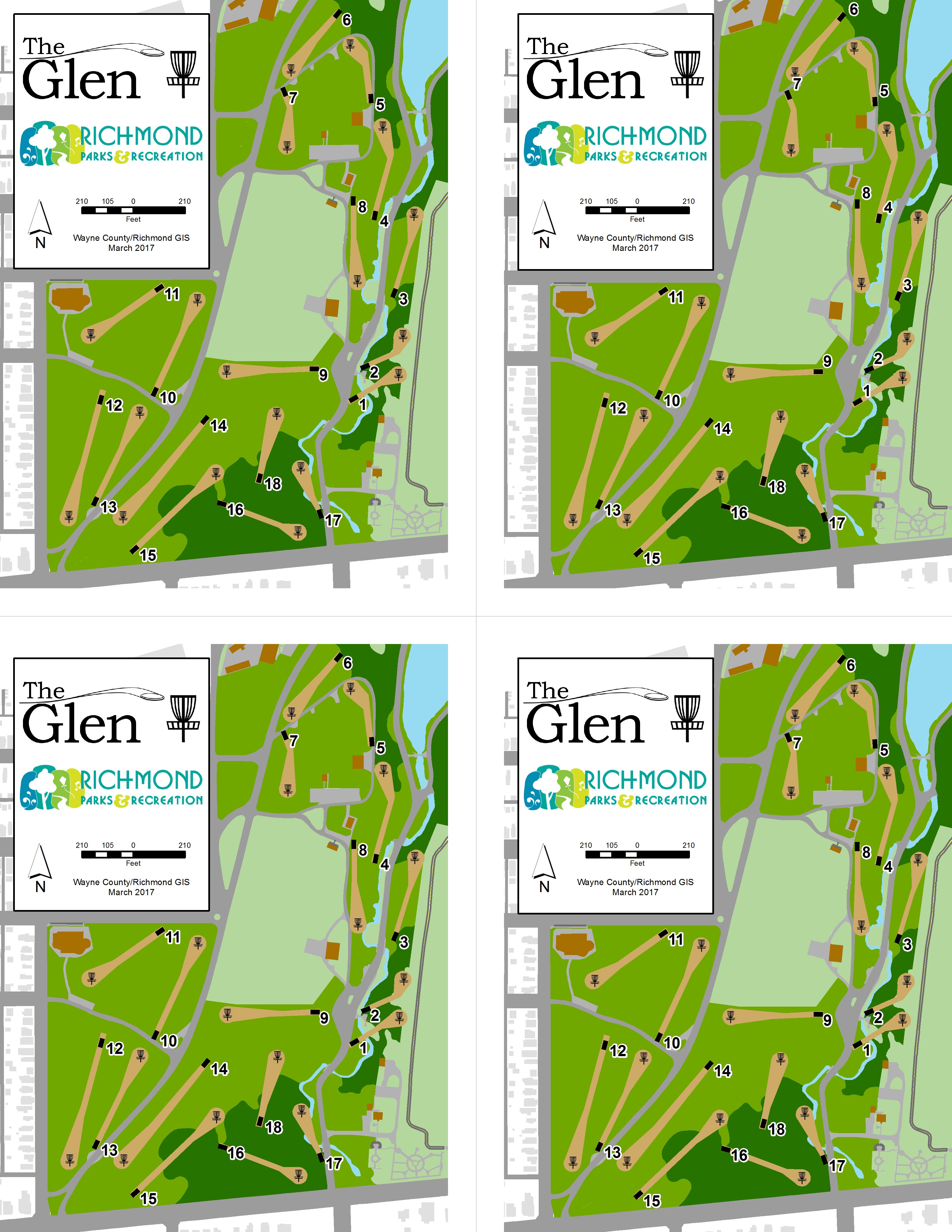 Disc golf area at Glen Miller Park.