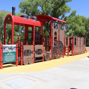 Splash pad play area at Granite Creek Park.