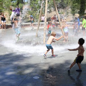 Additional view of the Granite Creek Park splash area.